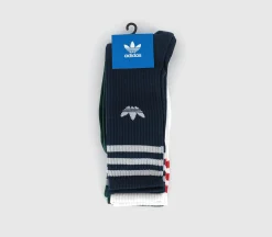 adidas Solid Crew Sock 3 Pack-Men Clothing & Accessories